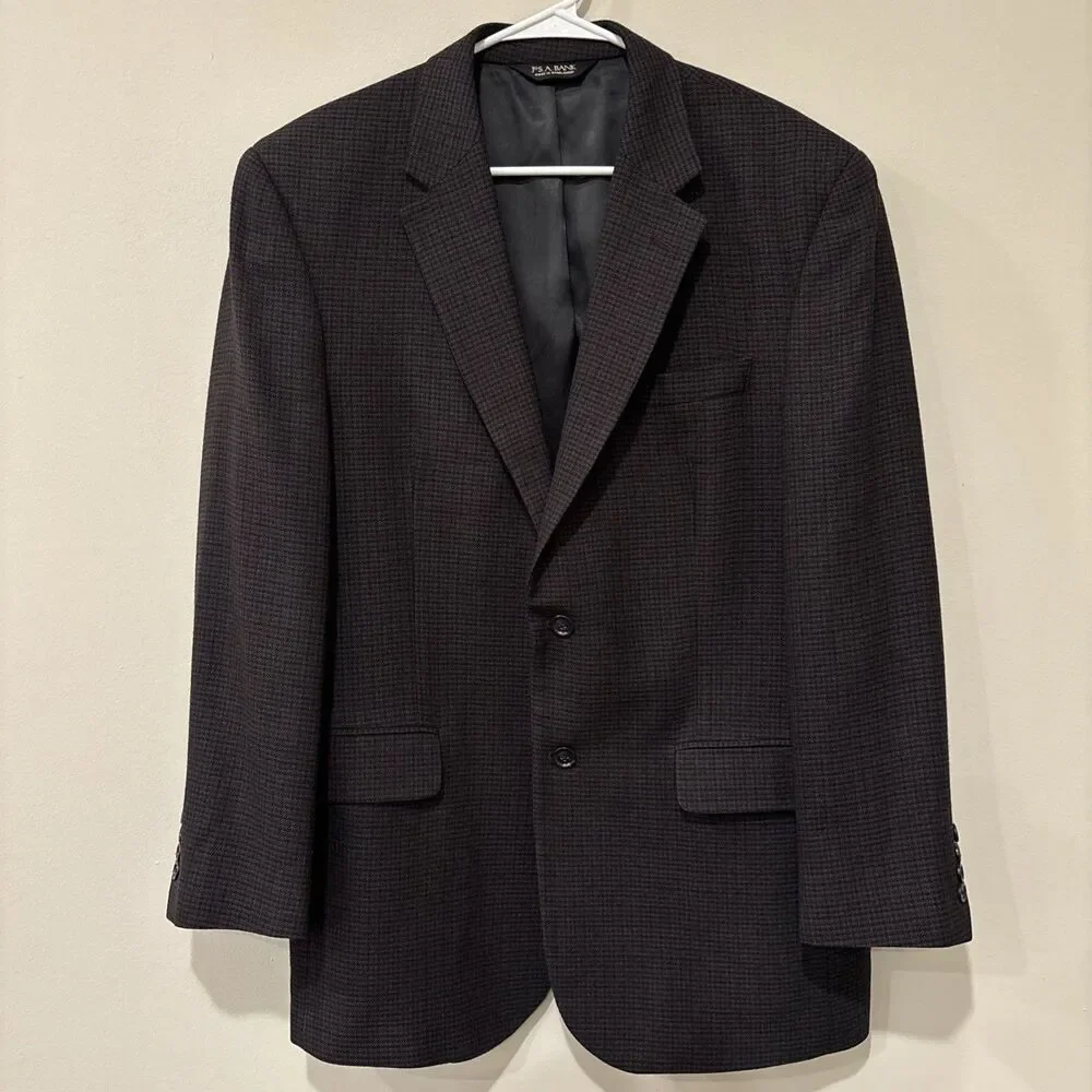 JOS A‎ BANK mens multicolor HOUNDSTOOTH 100% WOOL sport coat jacket blazer 42 R